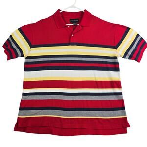 Vintage Y2K Croft Barrow Knit Polo Shirt Mens Large Tall Red Golf Casual Hip Hop
